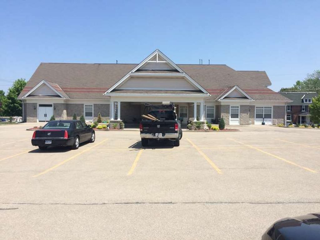 Barclay Funeral Home roof before installation
