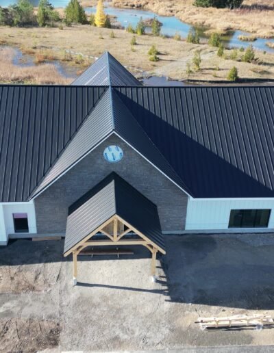 Aerial metal roof photo