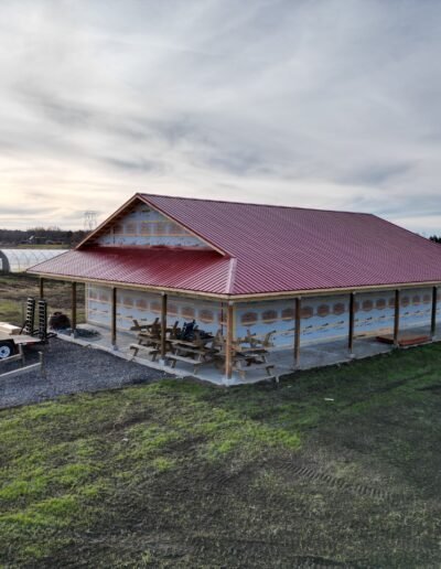 Aerial residential roof view