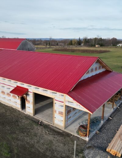 Drone view of finished roof