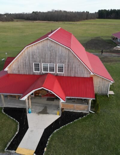 Drone shot of roofing project