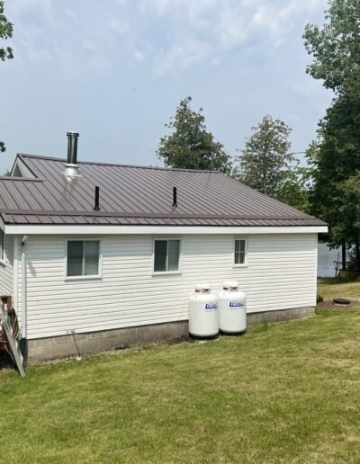 Steel roof after installation